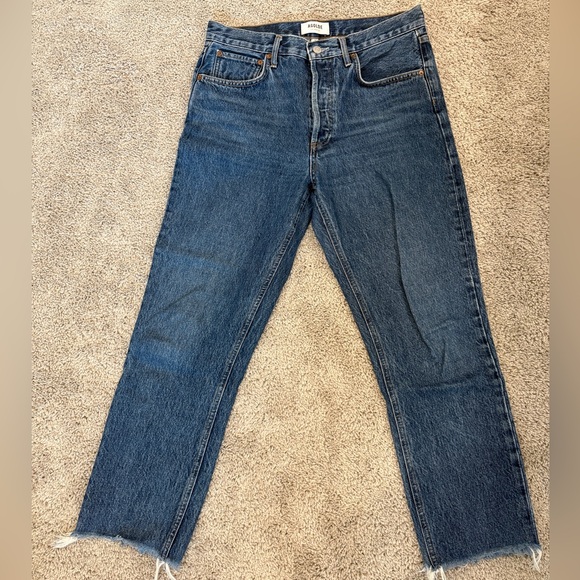 Agolde Riley High Rise Straight Crop in Sphere - Picture 2 of 5